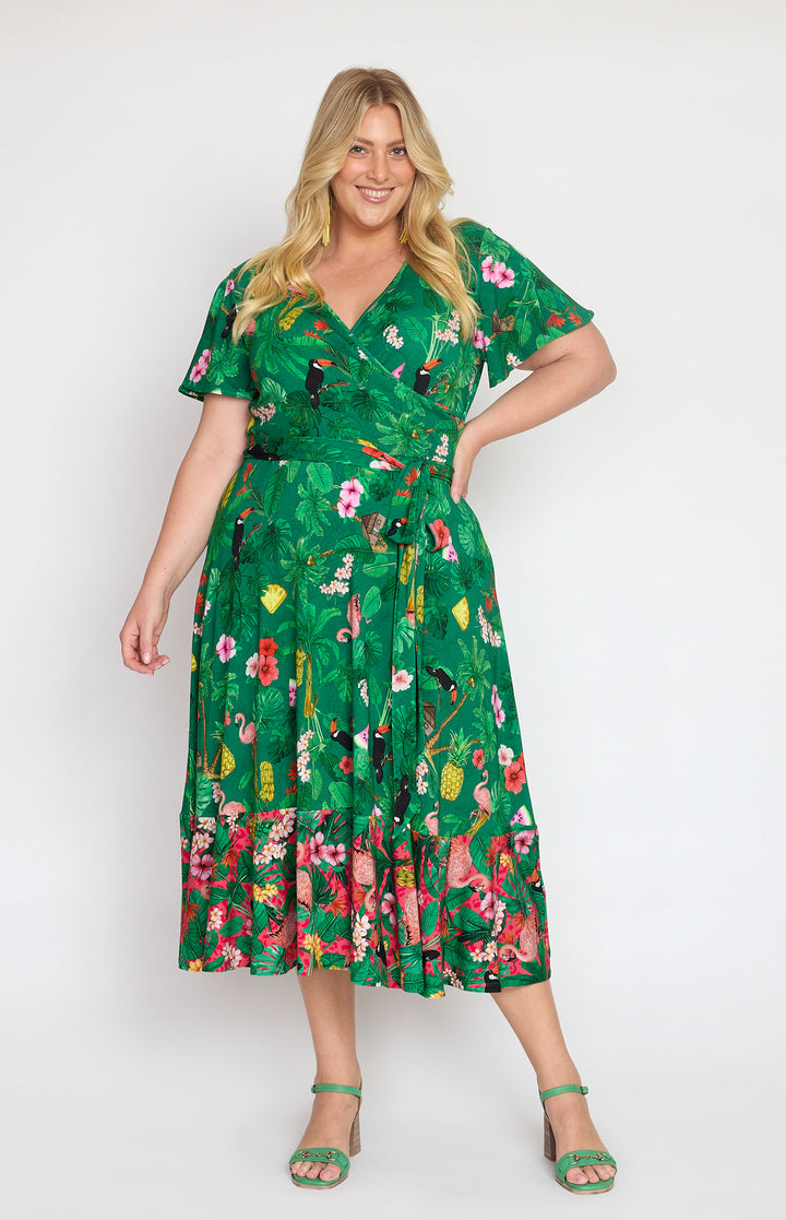 Gabrielle Reversible Dress in hello sunshine green