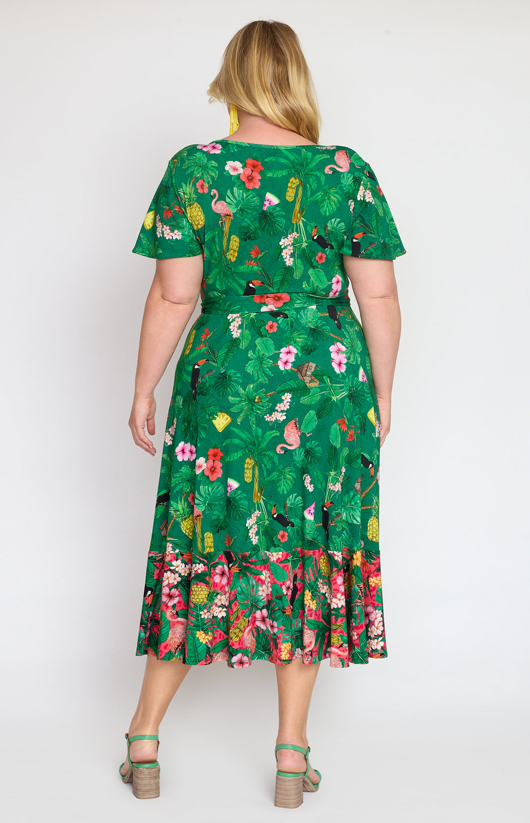 Gabrielle Reversible Dress in hello sunshine green