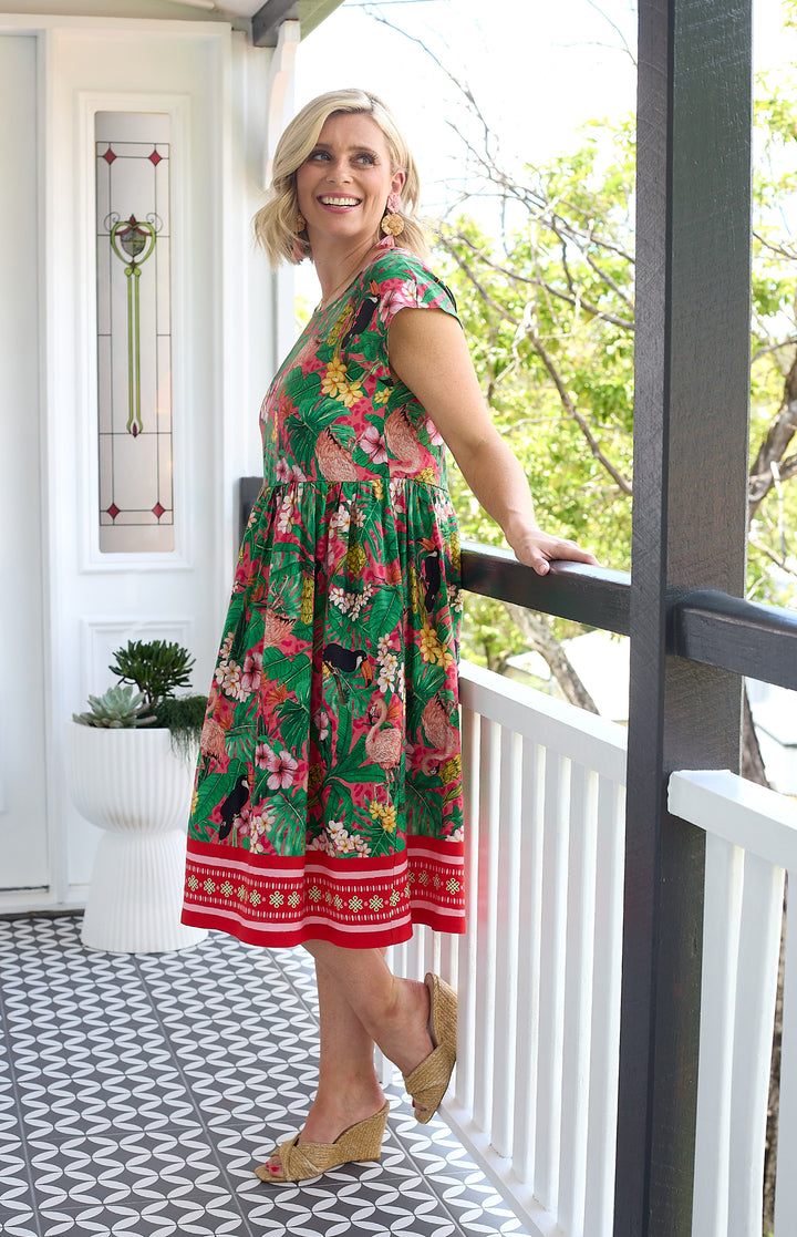 Holiday Dress in hello sunshine pink