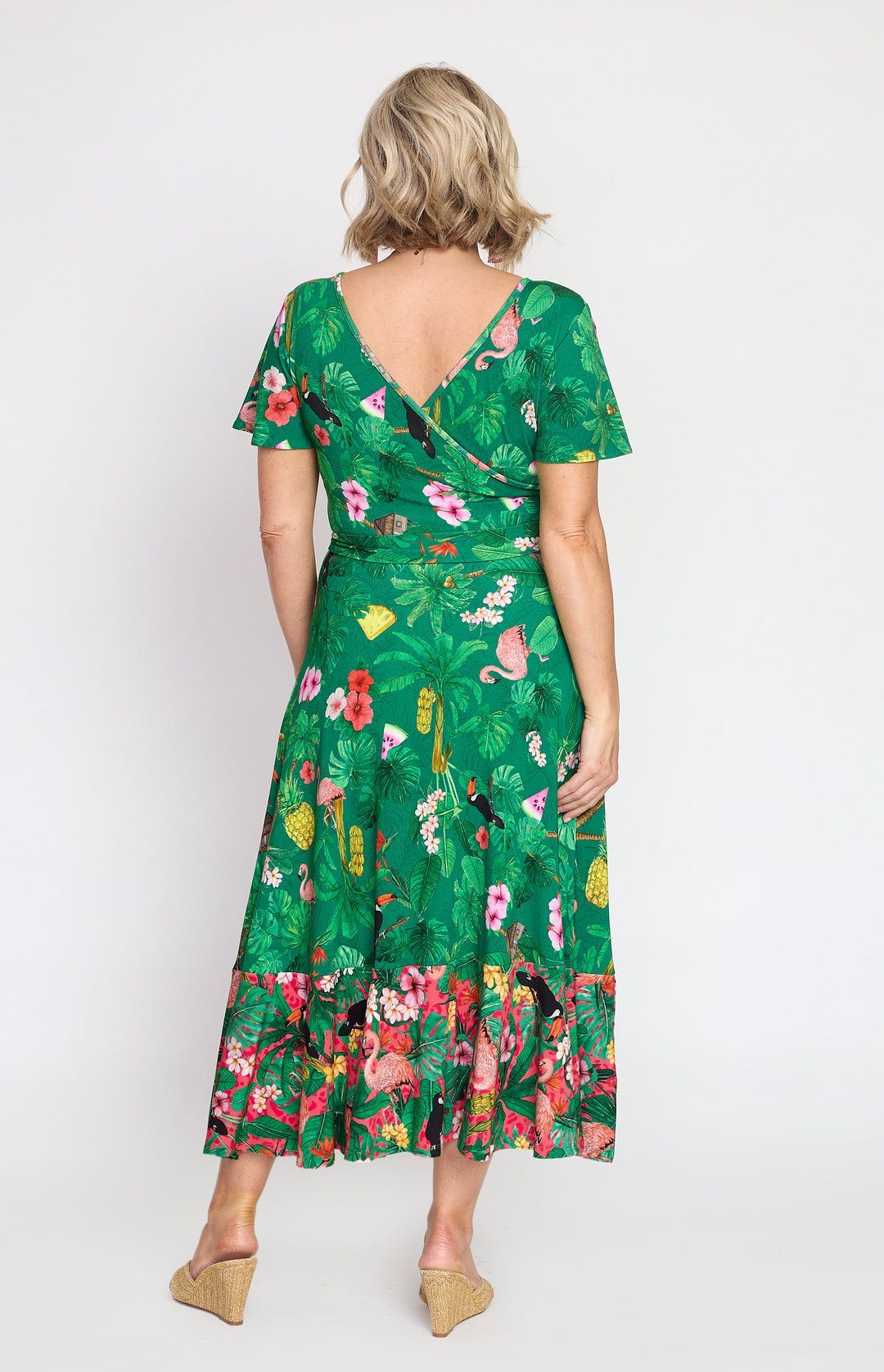 Gabrielle Reversible Dress in hello sunshine green