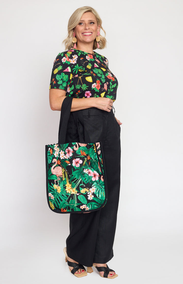 Bits and Bobs Tote in hello sunshine black