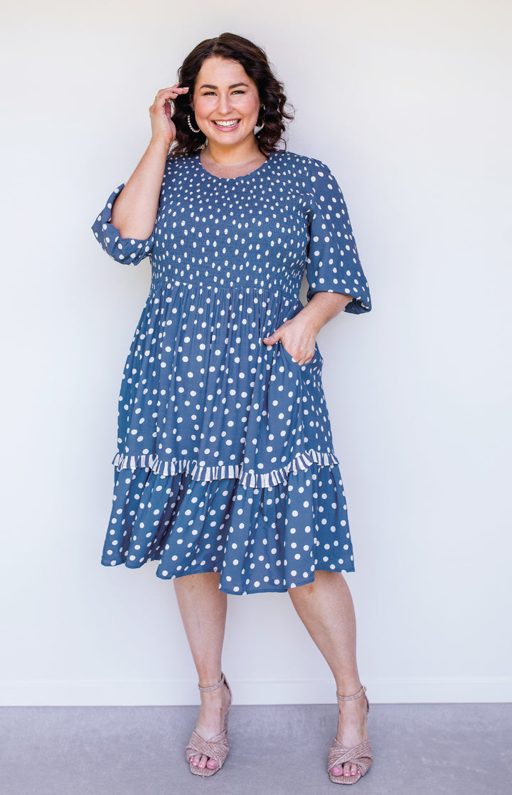 Barbados Mini Dress in sweet spot blue