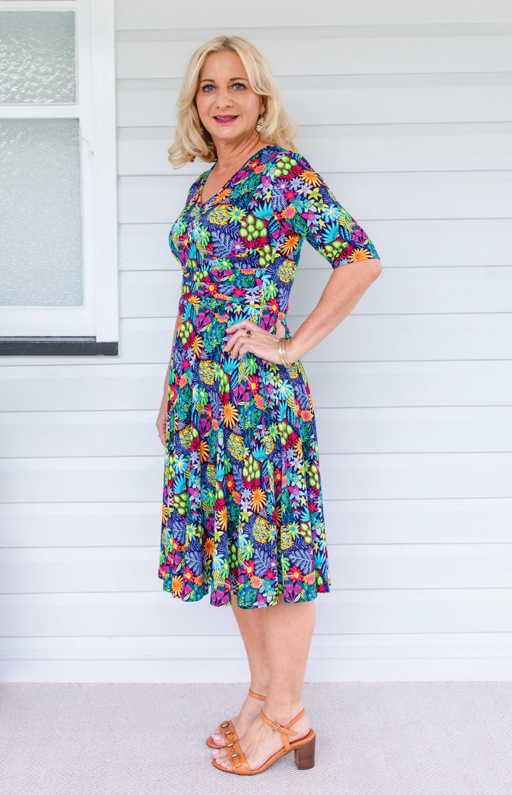 Cleo Dress in wide blue yonder