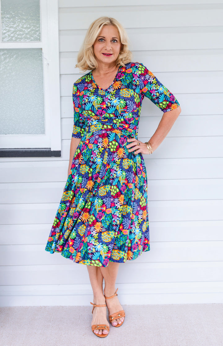 Cleo Dress in wide blue yonder