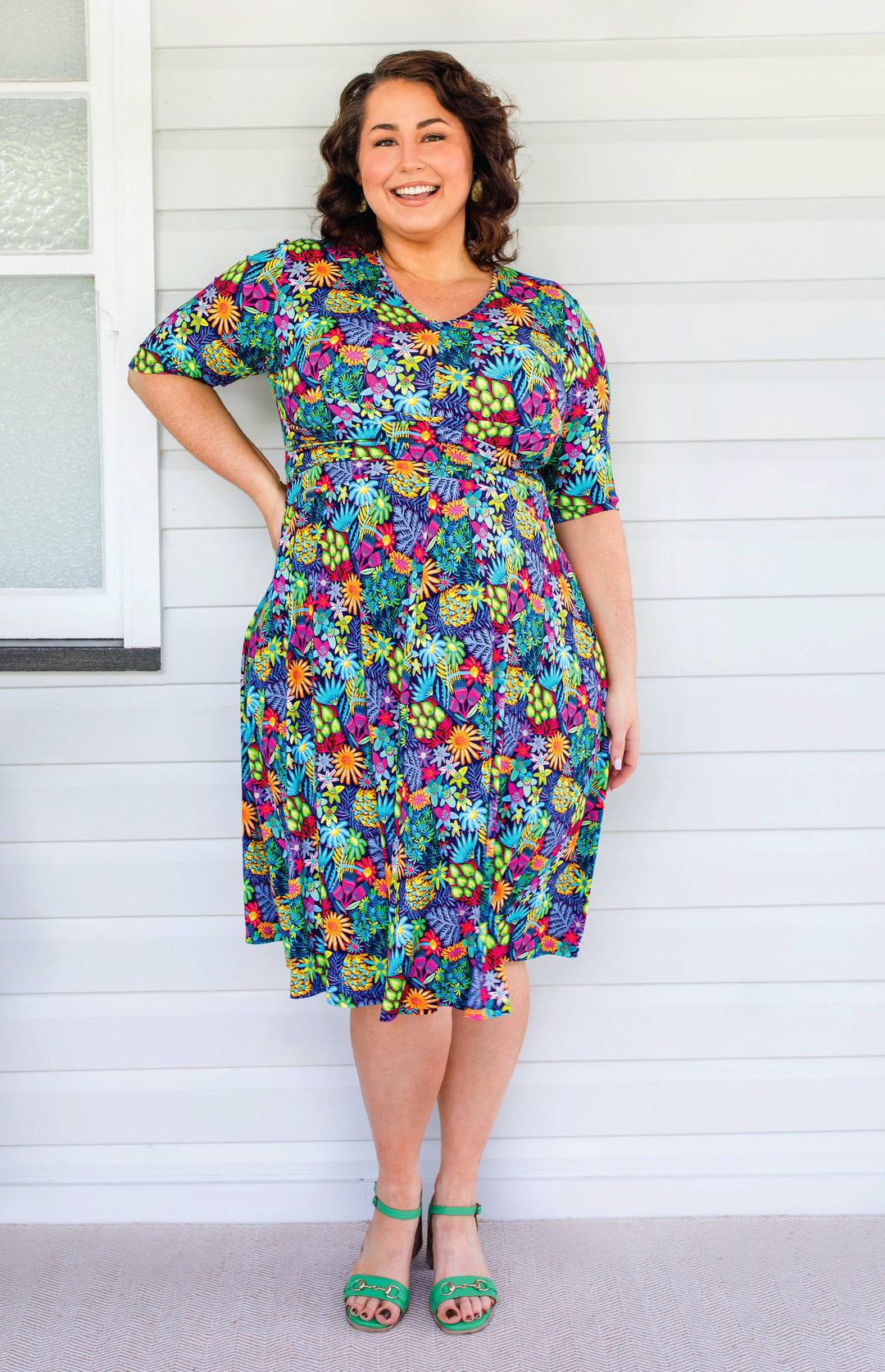 Cleo Dress in wide blue yonder