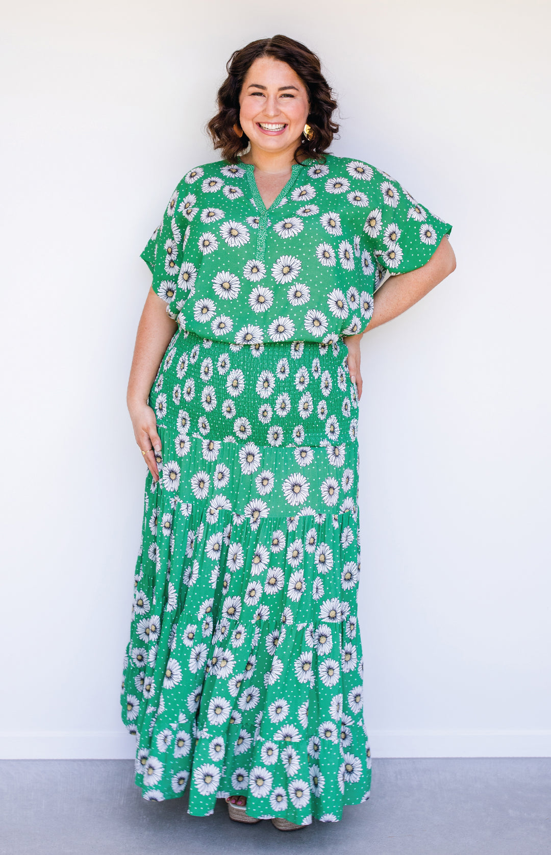 Florida Dress/Skirt in daisy days green