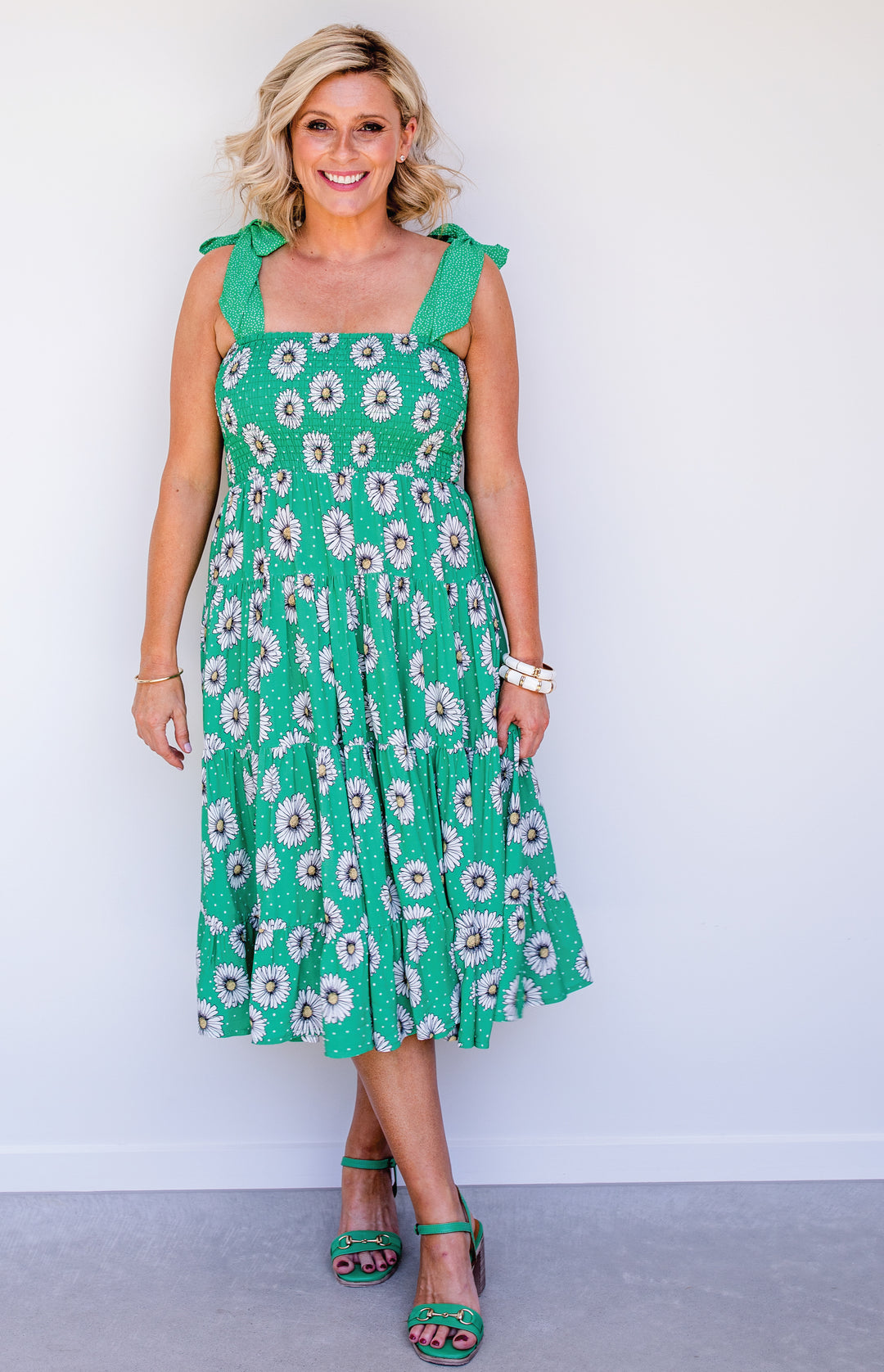 Florida Dress/Skirt in daisy days green