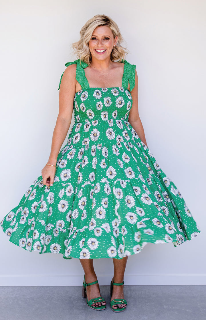 Florida Dress/Skirt in daisy days green