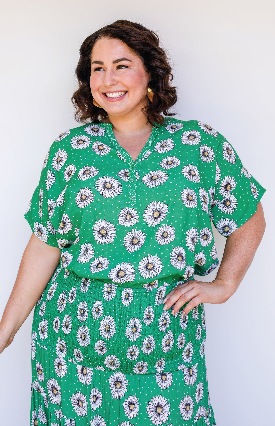 Florida Top in daisy days green