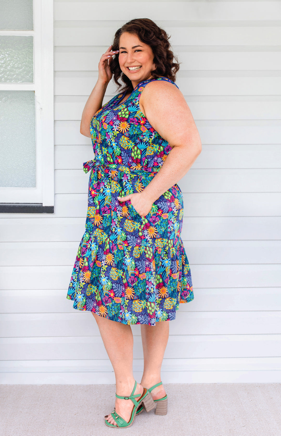 Holly Dress in wide blue yonder