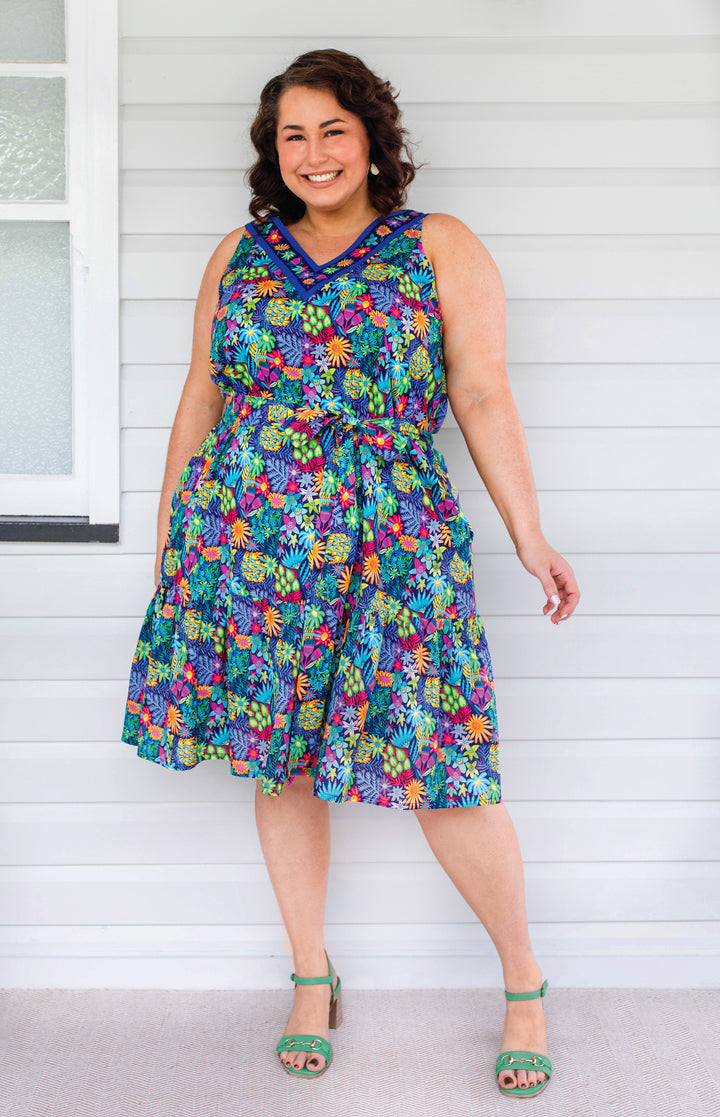 Holly Dress in wide blue yonder