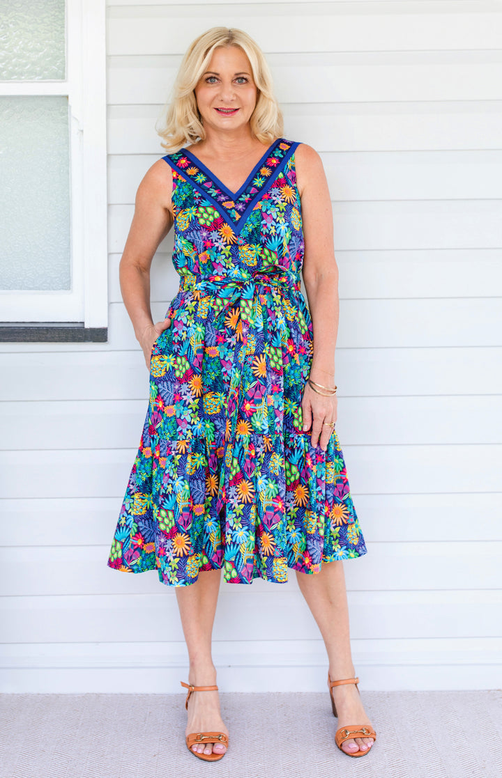 Holly Dress in wide blue yonder