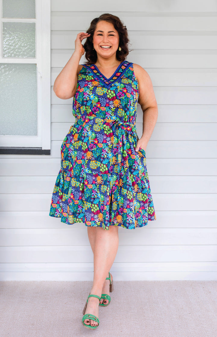 Holly Dress in wide blue yonder