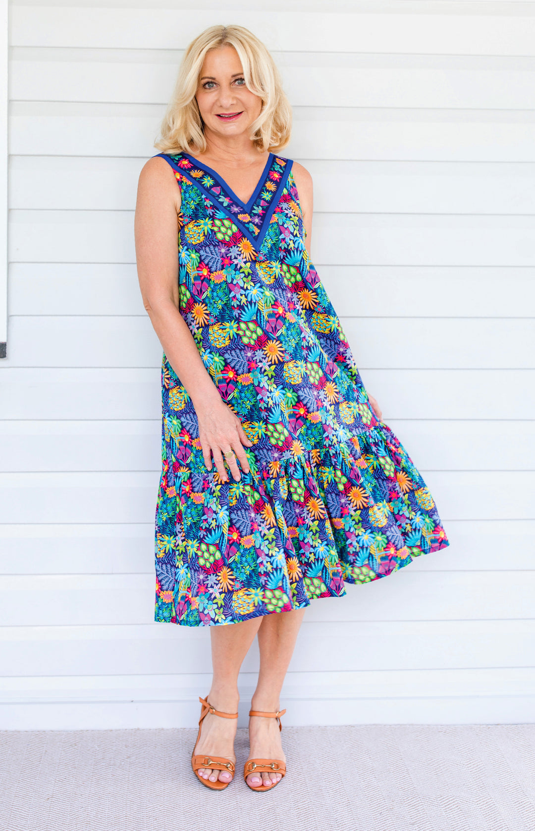 Holly Dress in wide blue yonder