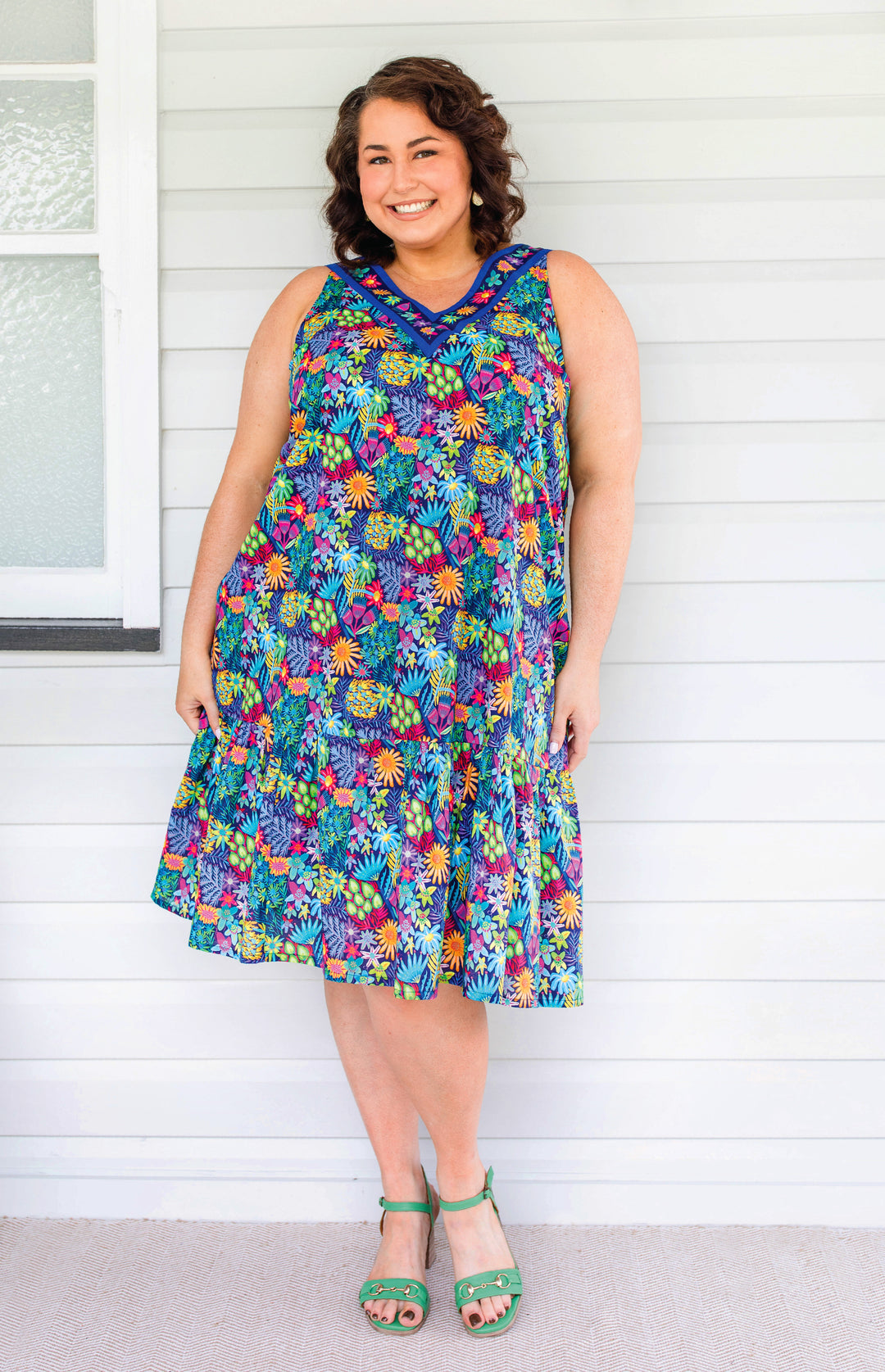 Holly Dress in wide blue yonder