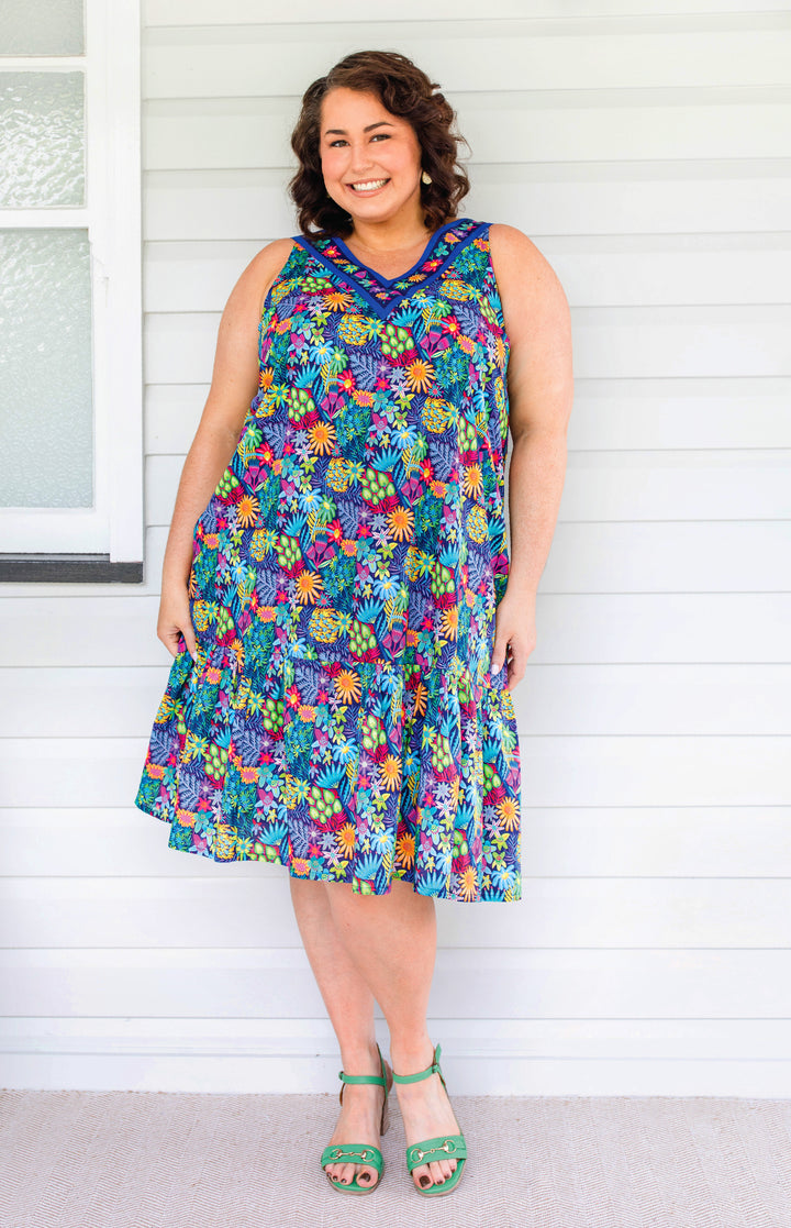 Holly Dress in wide blue yonder