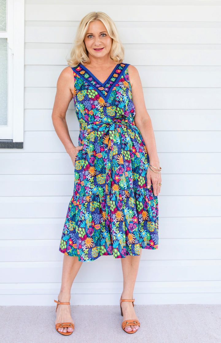 Holly Dress in wide blue yonder