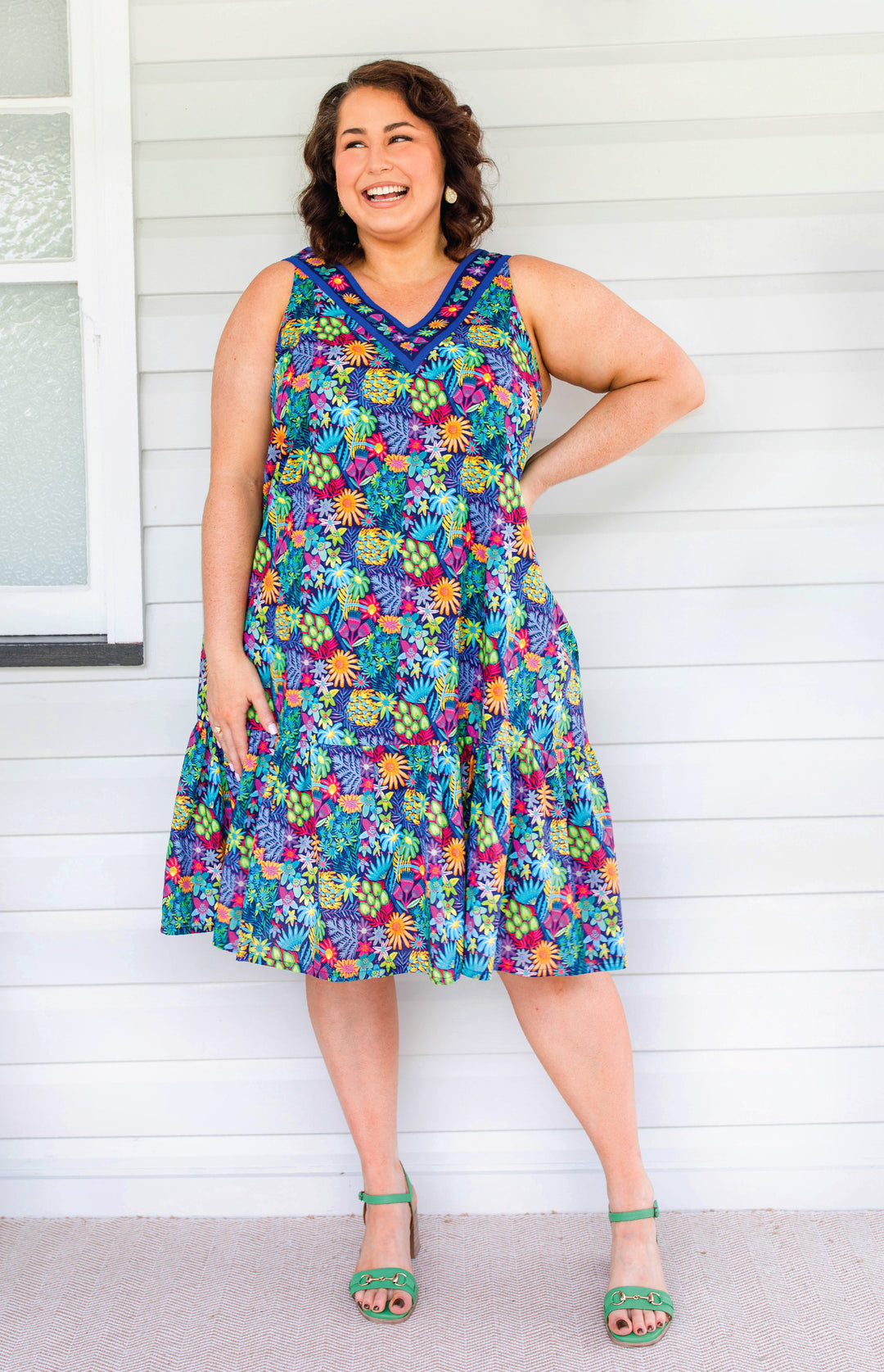 Holly Dress in wide blue yonder