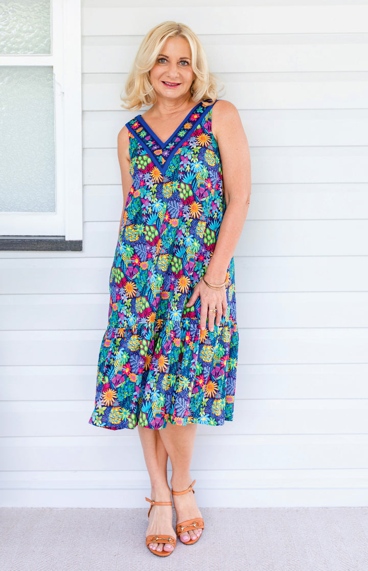 Holly Dress in wide blue yonder