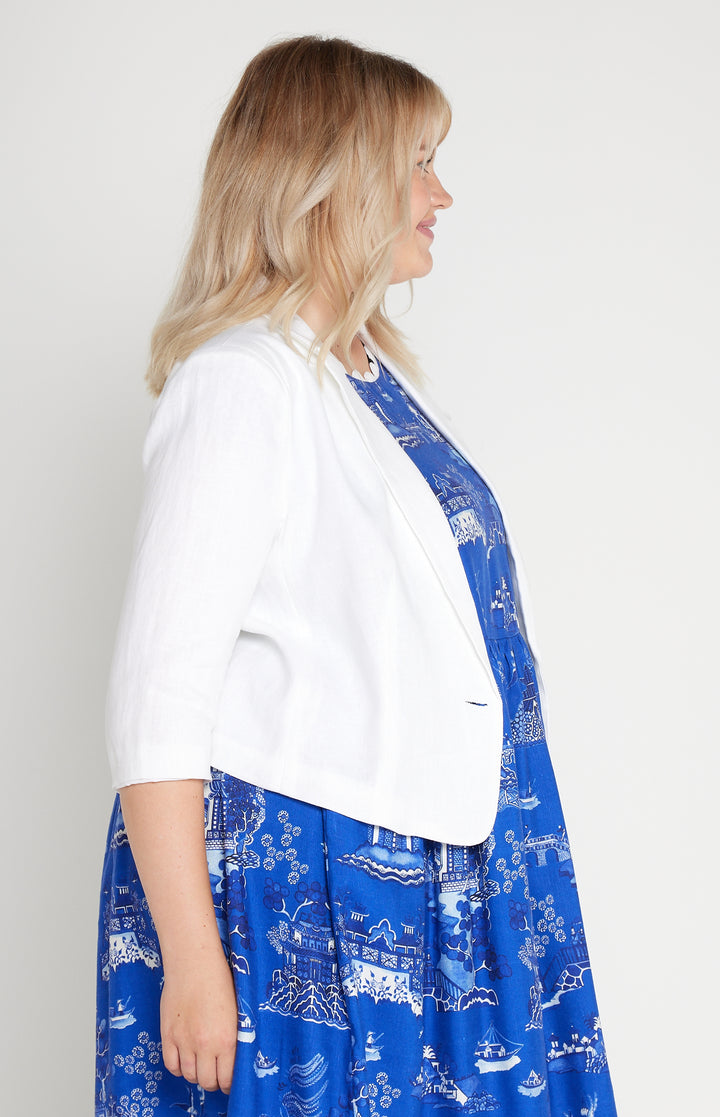 Perfect Linen Blazer in white