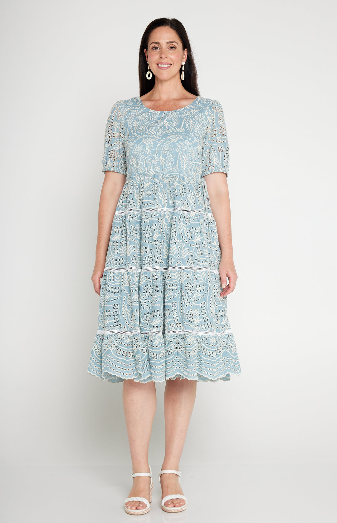 Eloise Dress in blue lace