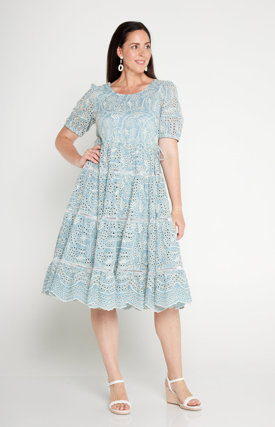 Eloise Dress in blue lace