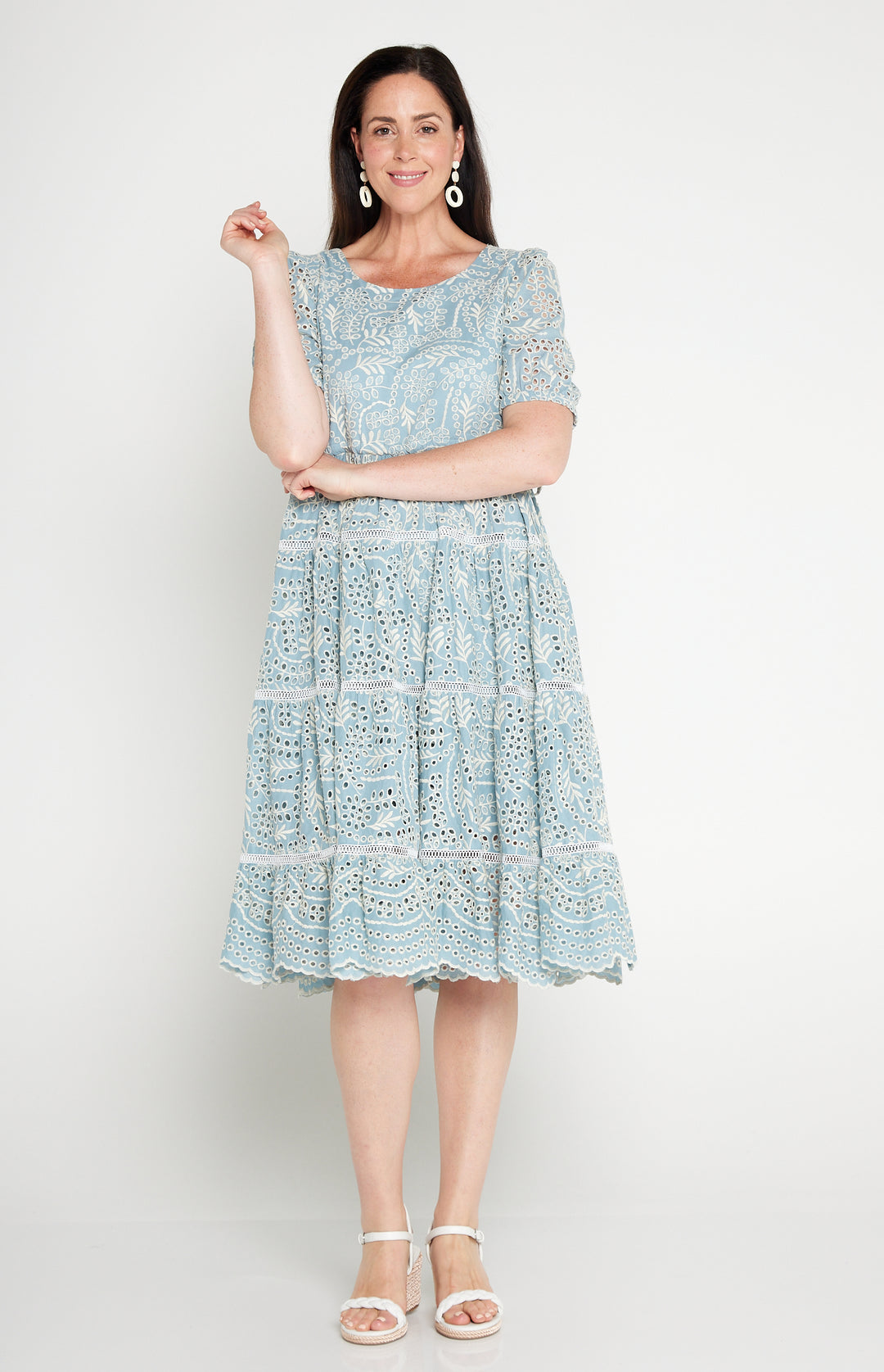 Eloise Dress in blue lace