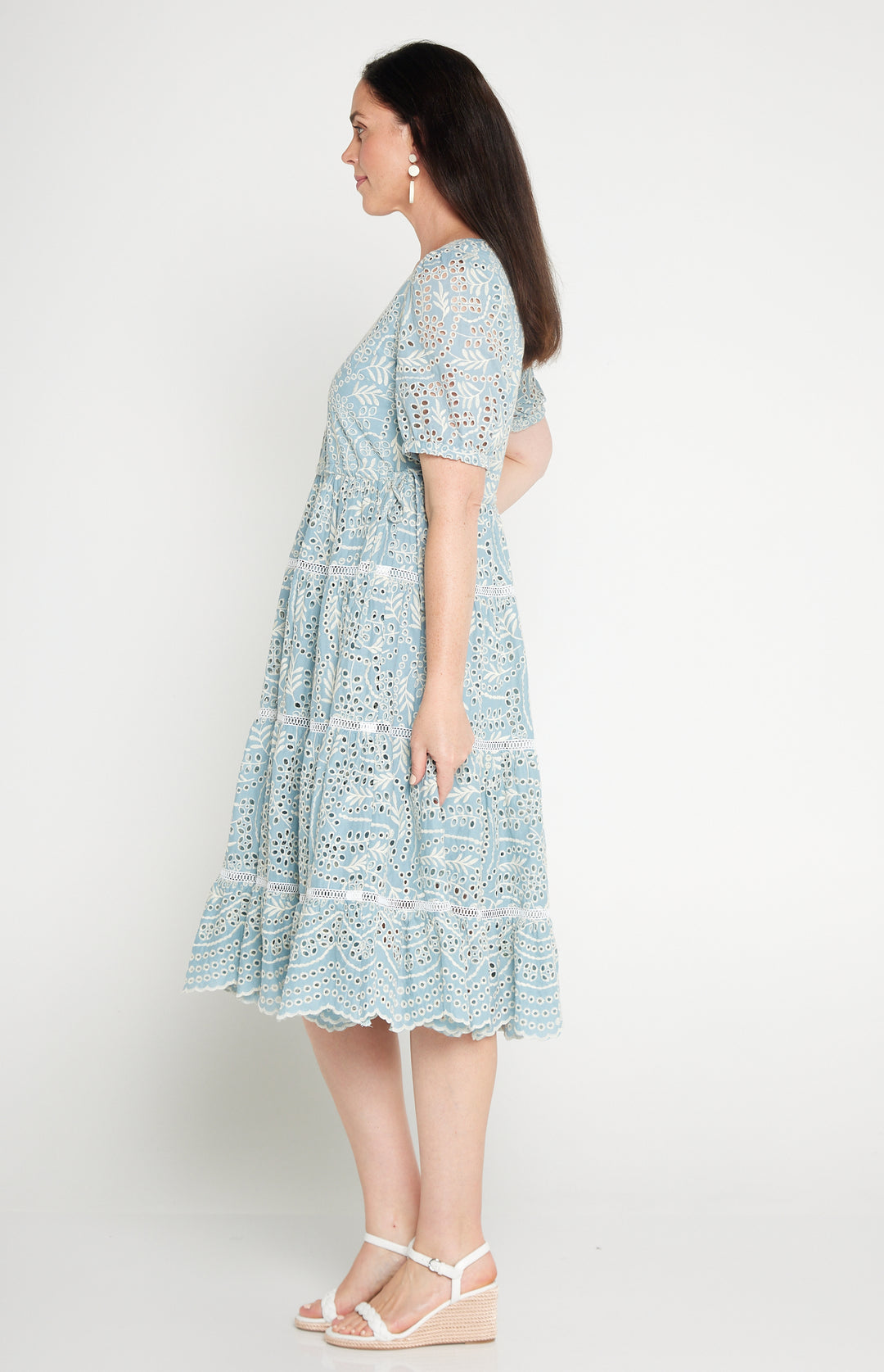 Eloise Dress in blue lace