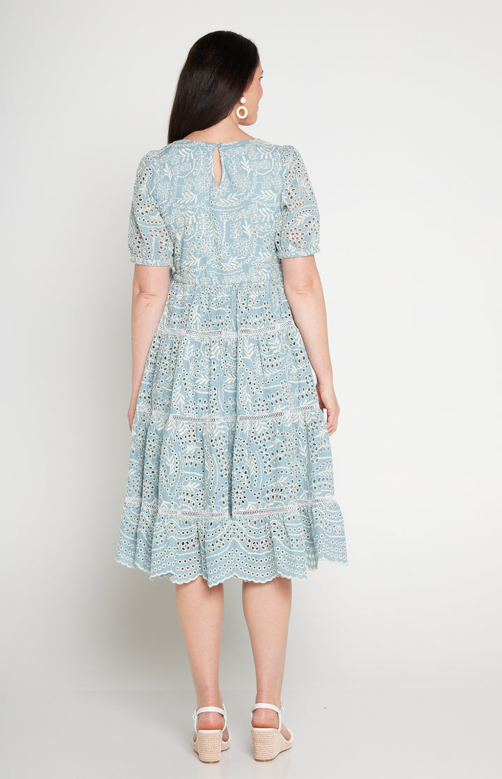 Eloise Dress in blue lace