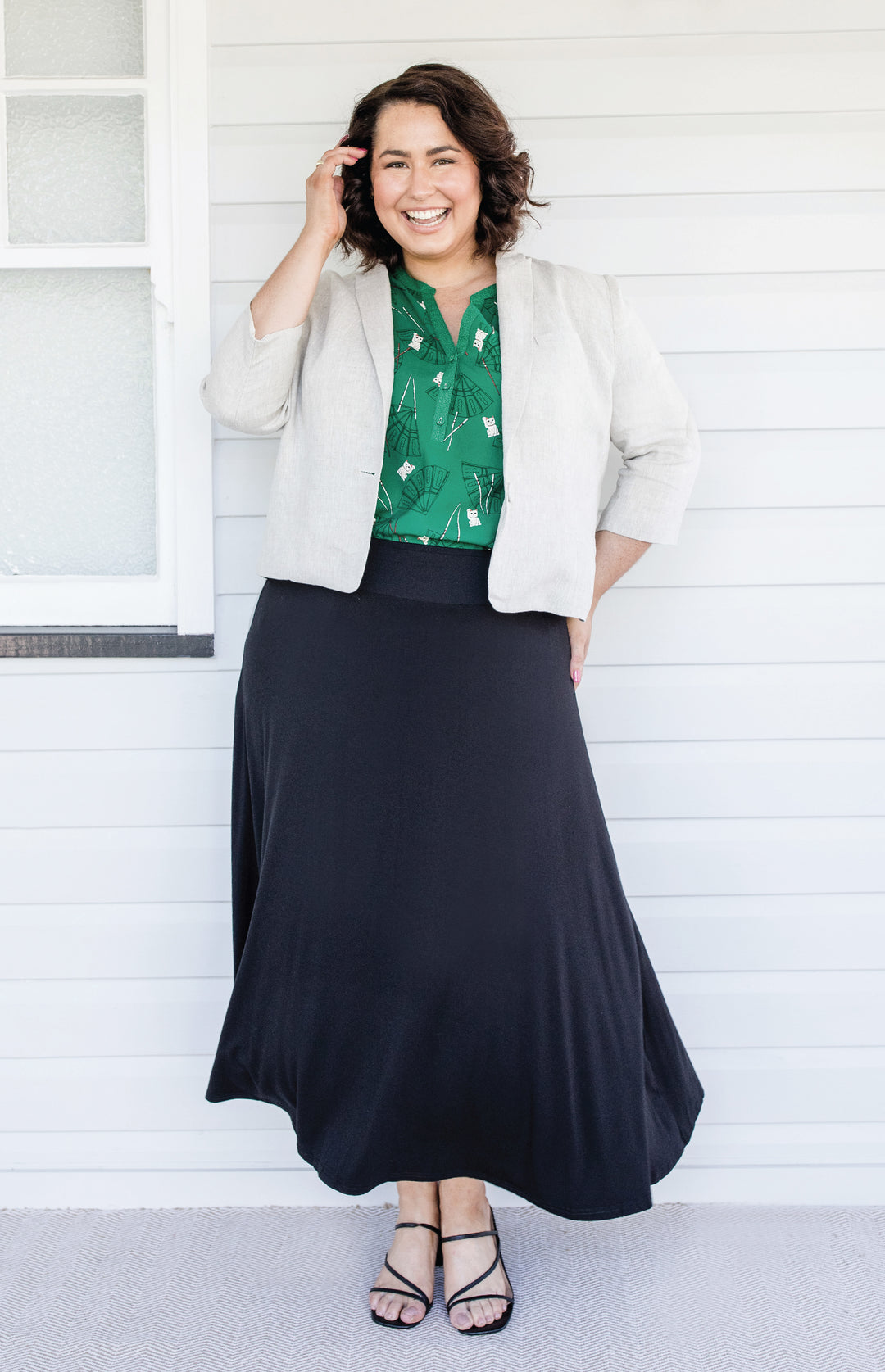 Perfect Linen Blazer in oatmeal