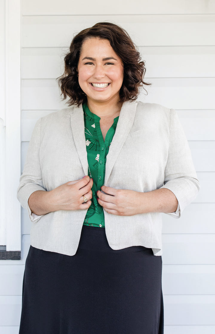 Perfect Linen Blazer in oatmeal