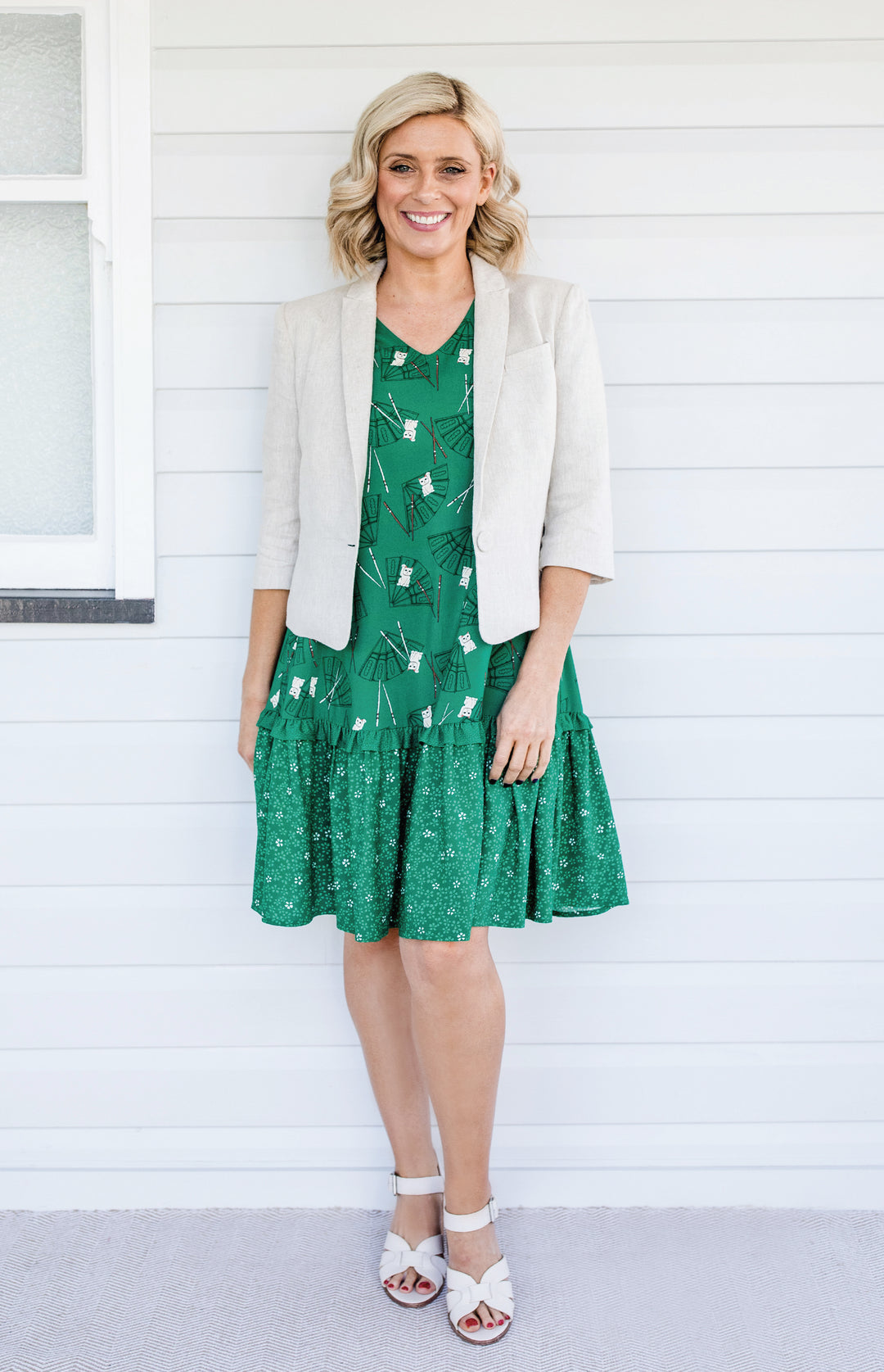 Perfect Linen Blazer in oatmeal