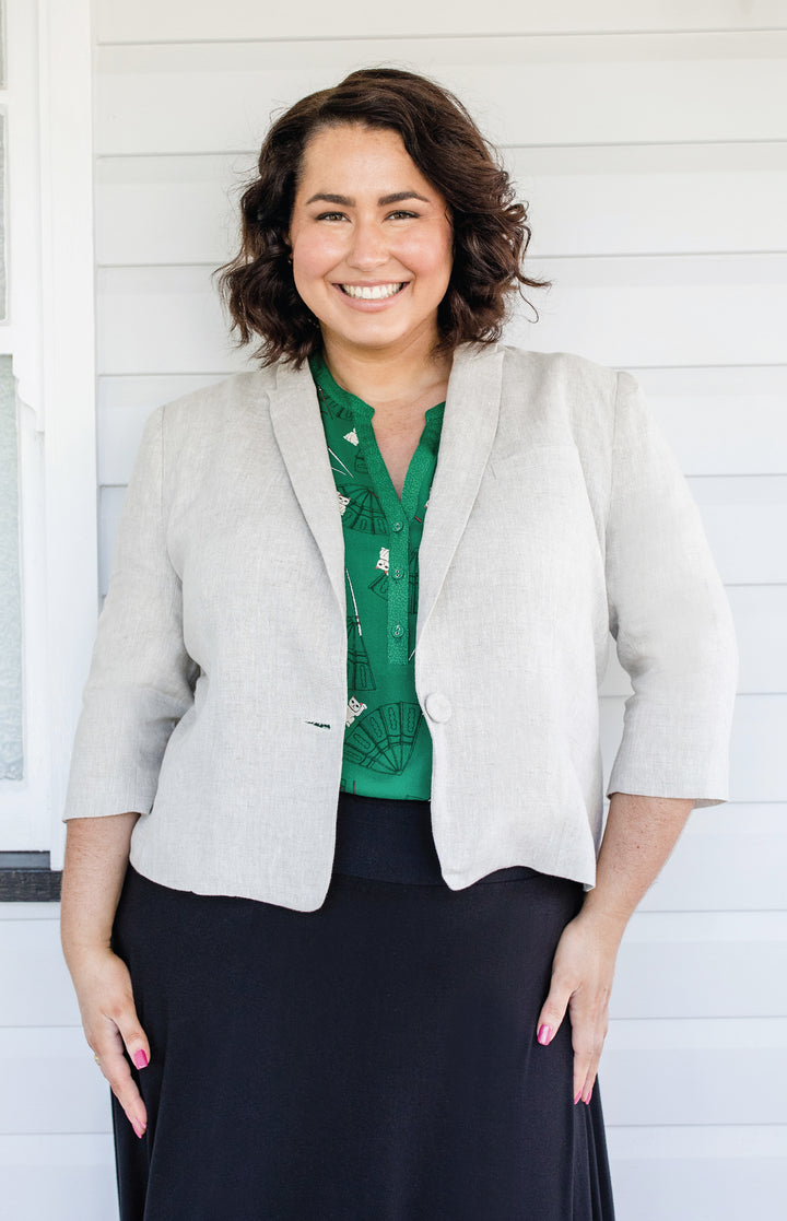 Perfect Linen Blazer in oatmeal