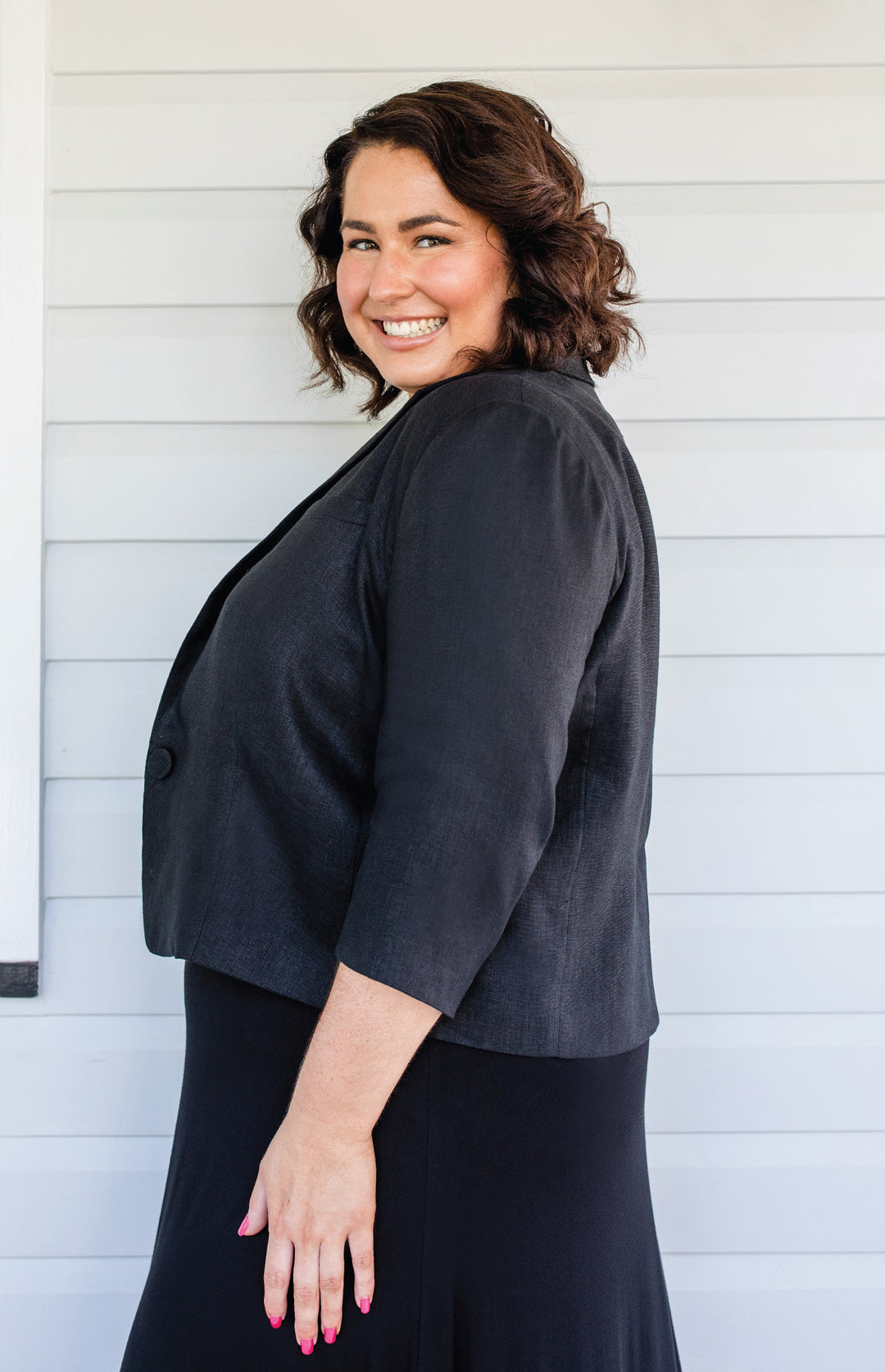 Perfect Linen Blazer in black