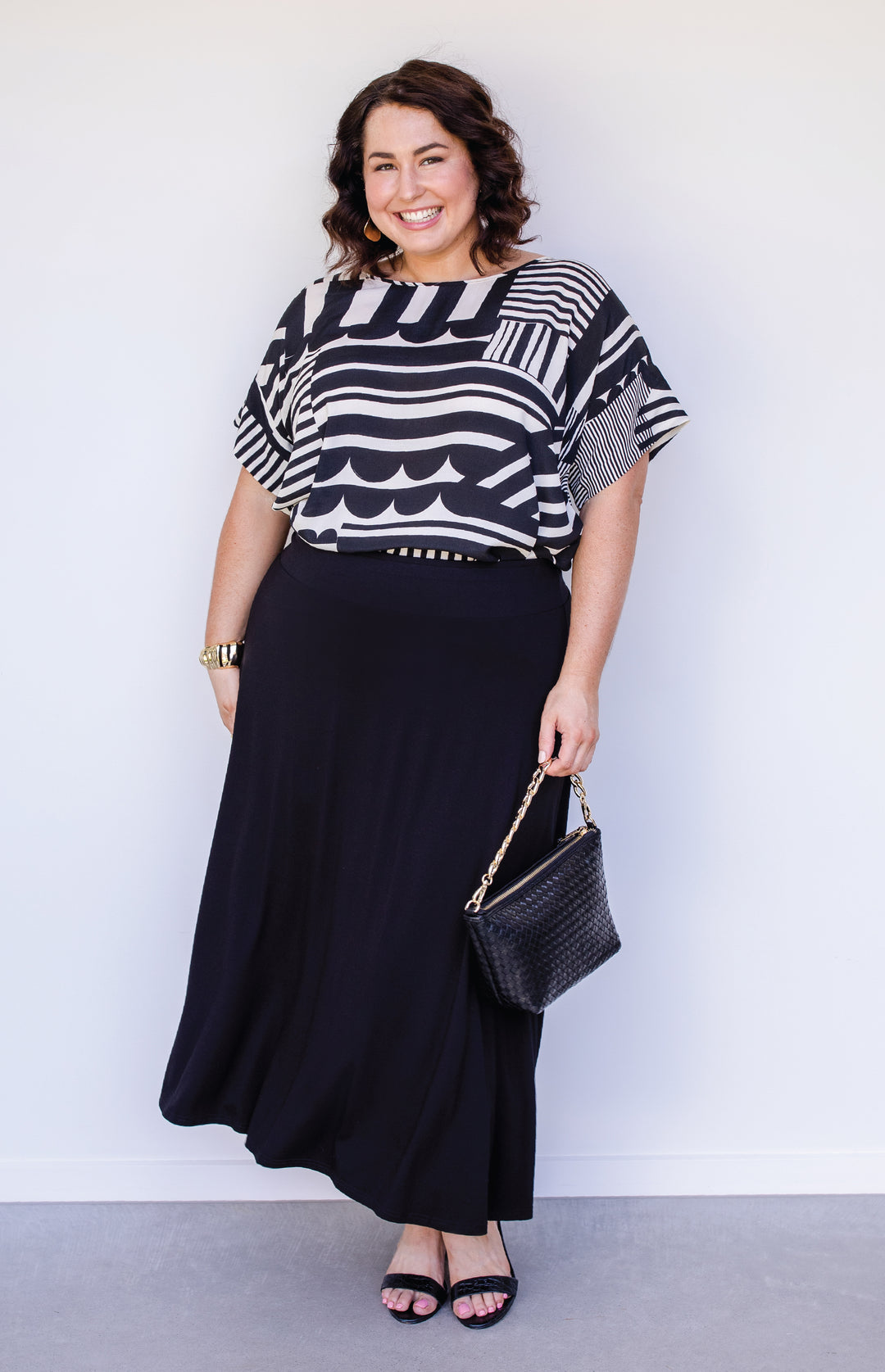 Poppy Top in seeing stripes black