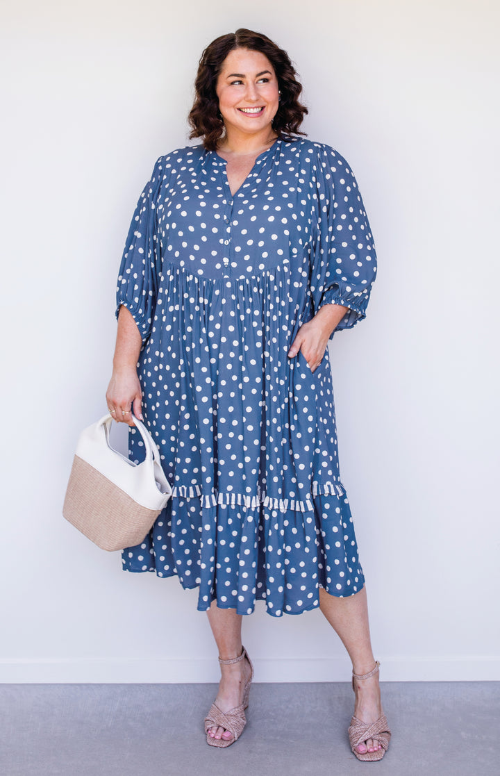 Portofino Midi Dress in sweet spot blue