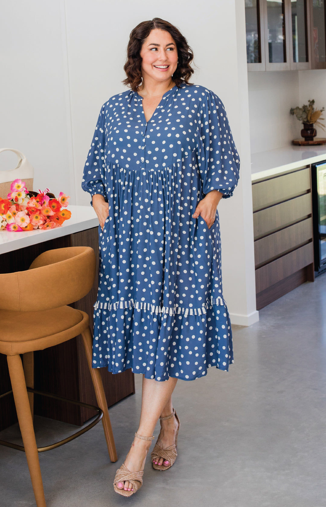 Portofino Midi Dress in sweet spot blue