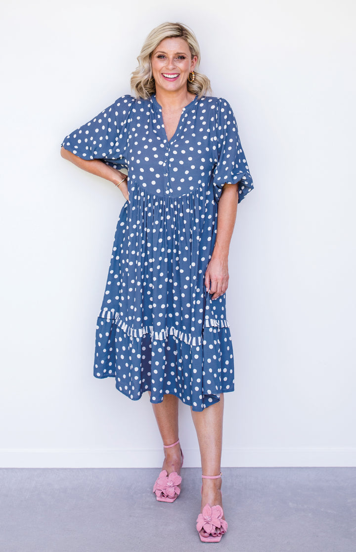 Portofino Midi Dress in sweet spot blue