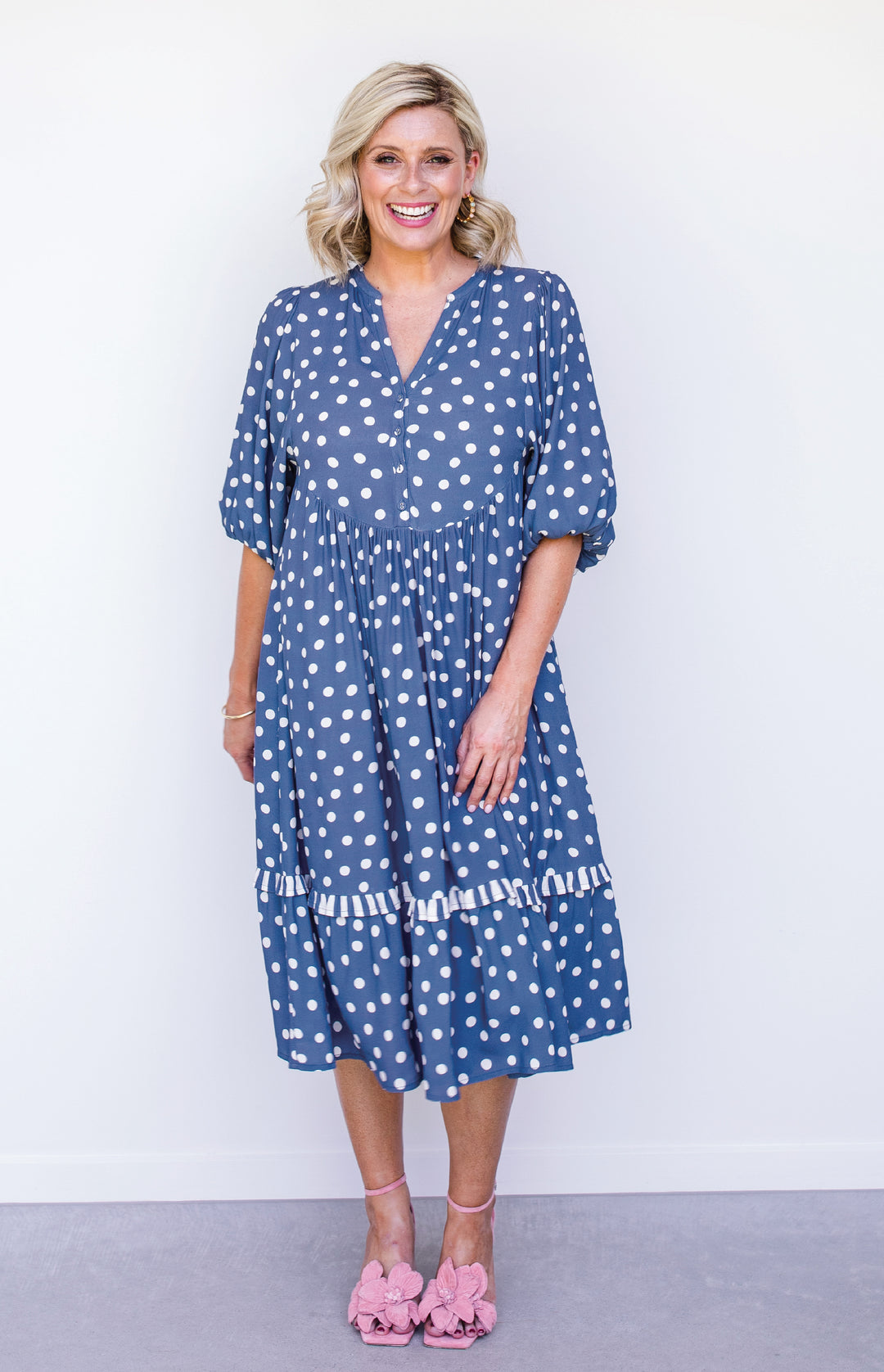 Portofino Midi Dress in sweet spot blue