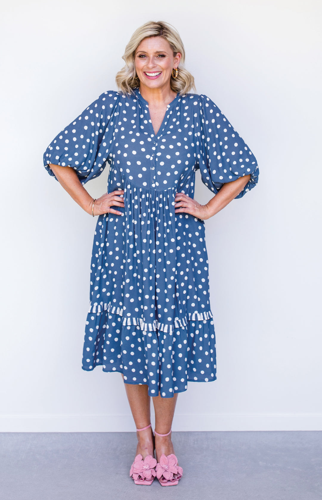 Portofino Midi Dress in sweet spot blue