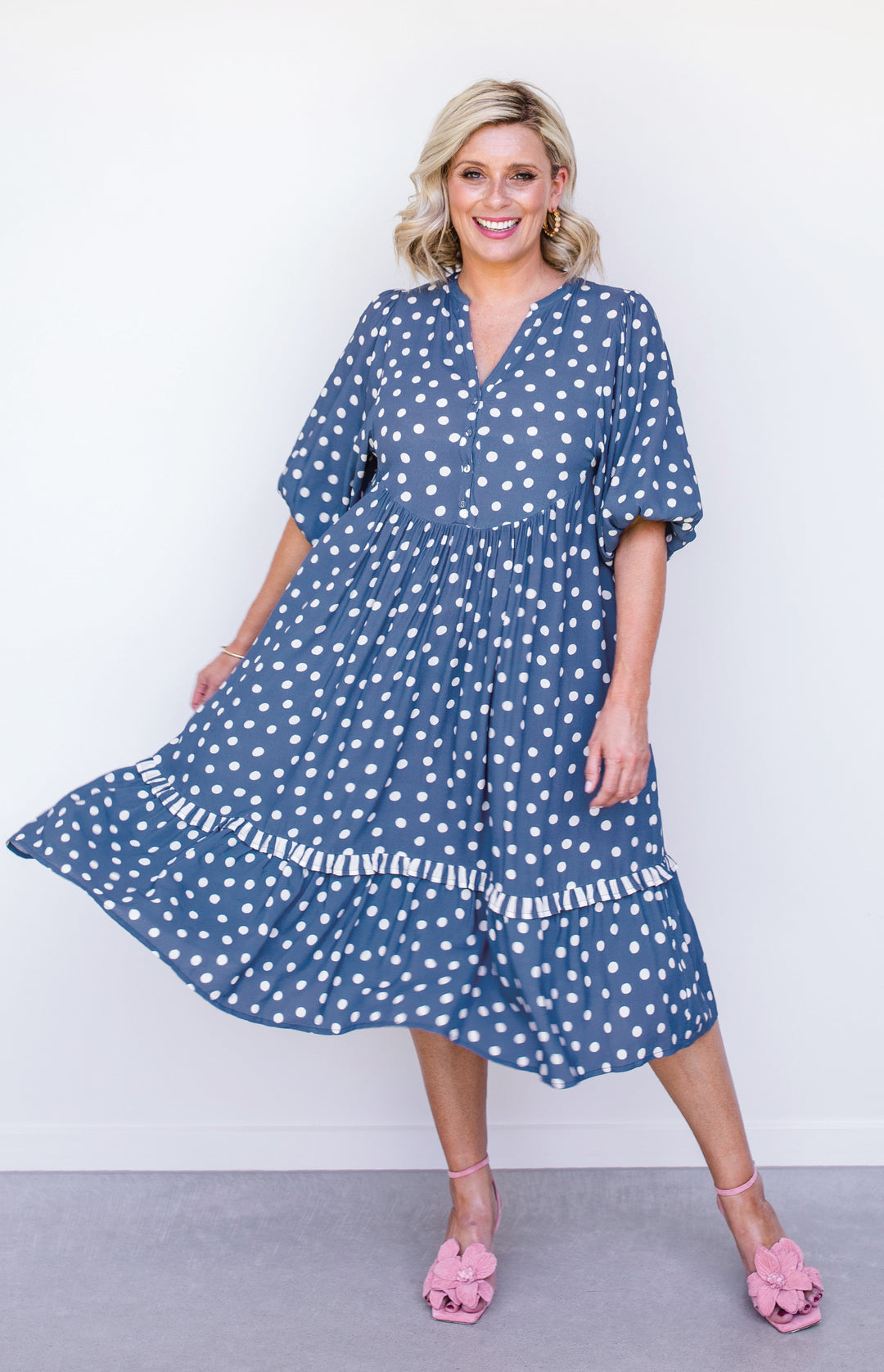 Portofino Midi Dress in sweet spot blue