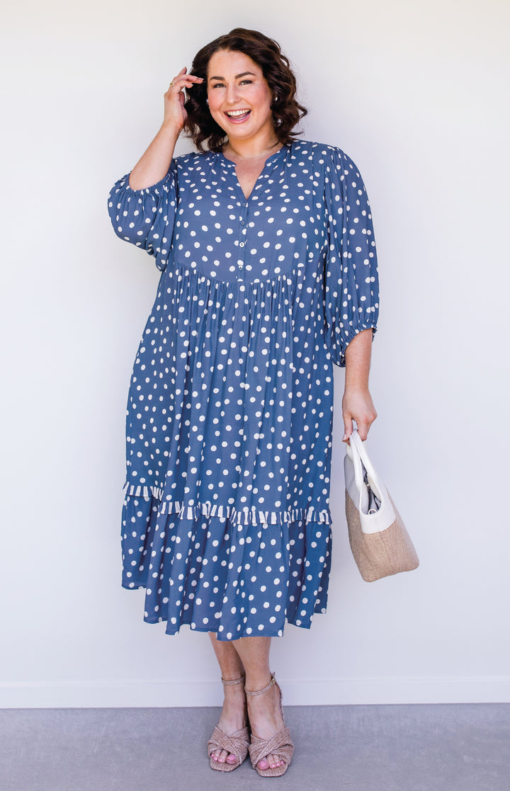 Portofino Midi Dress in sweet spot blue