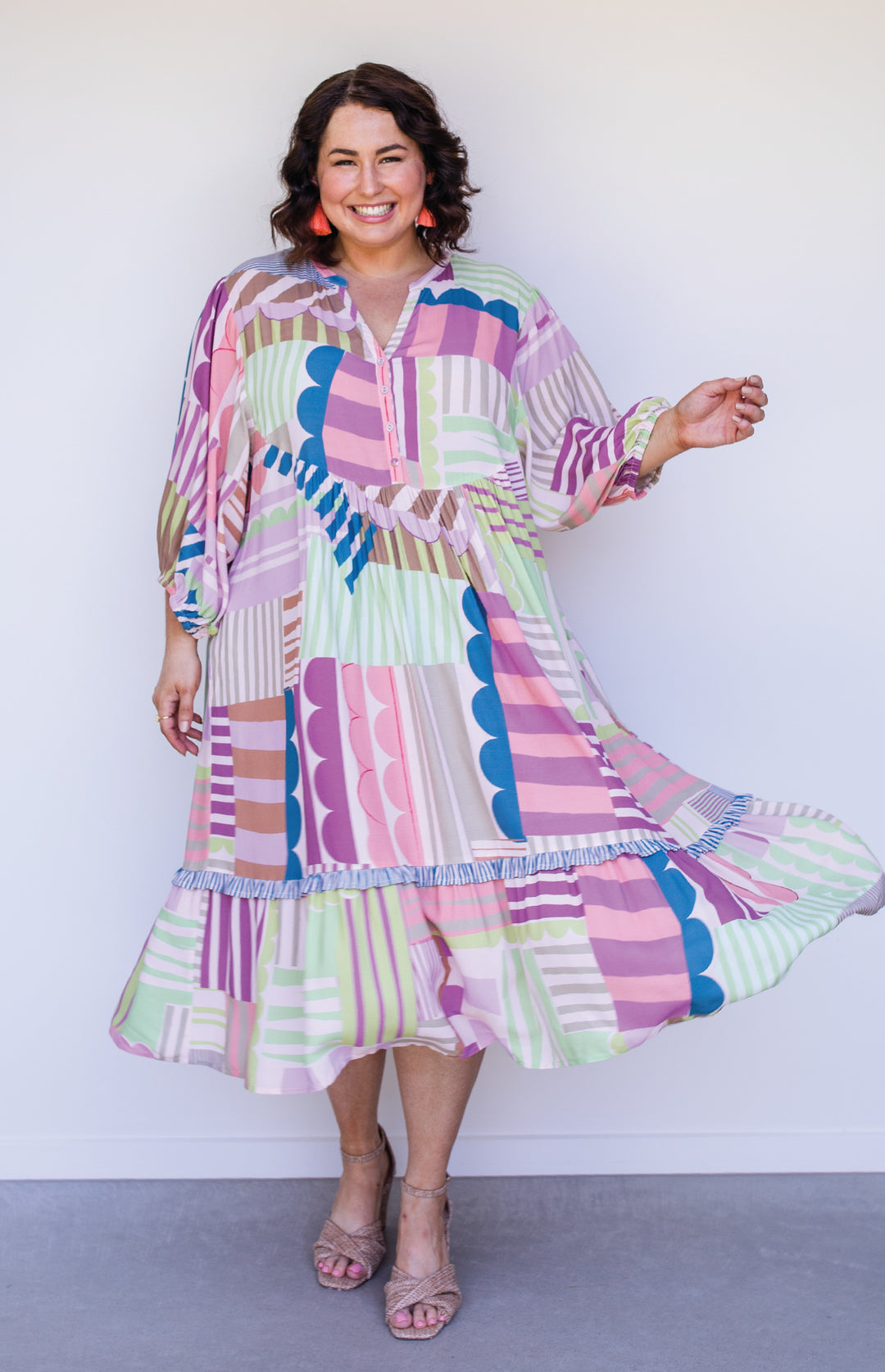 Portofino Midi Dress in seeing stripes pastel