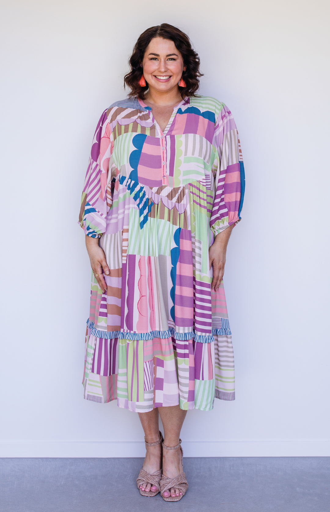 Portofino Midi Dress in seeing stripes pastel