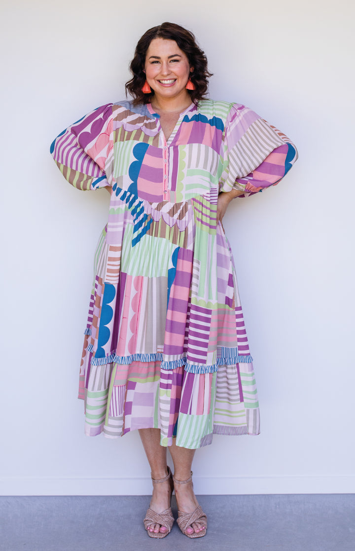 Portofino Midi Dress in seeing stripes pastel