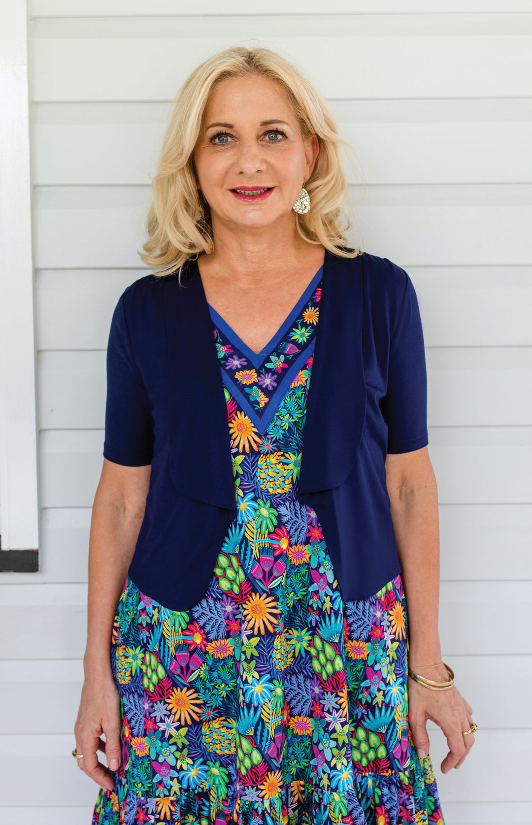 Tuxedo Cardie short sleeve in navy