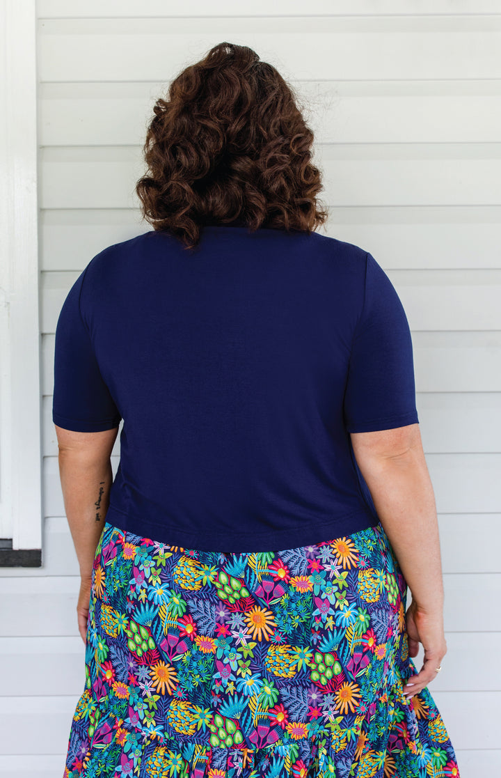 Tuxedo Cardie short sleeve in navy