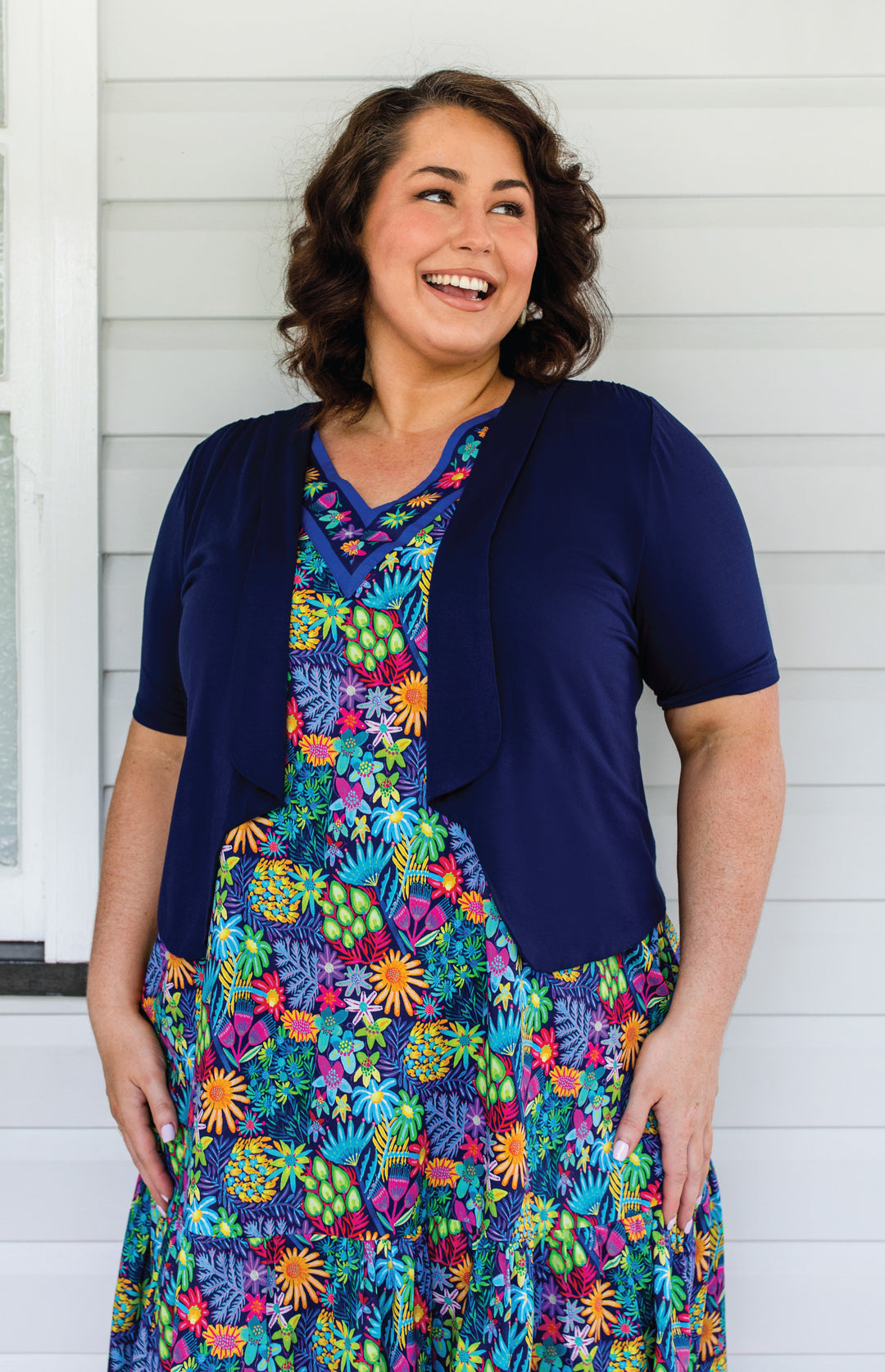 Tuxedo Cardie short sleeve in navy