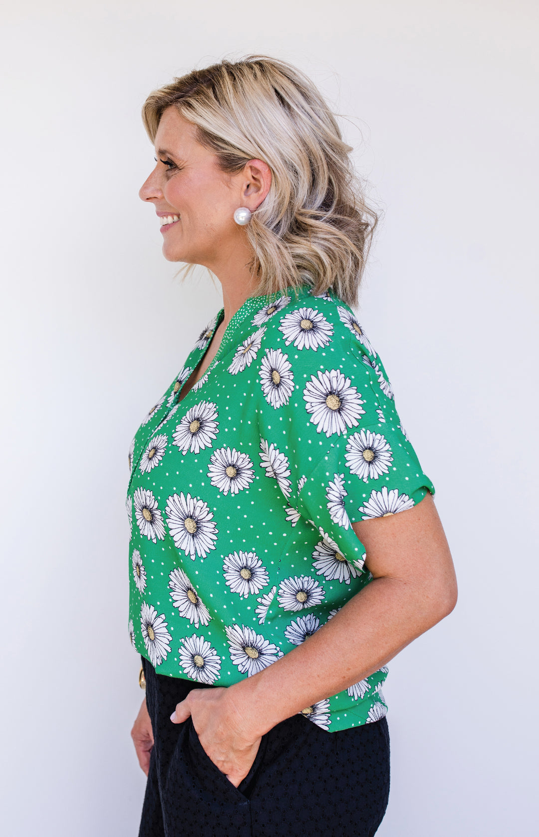 Florida Top in daisy days green