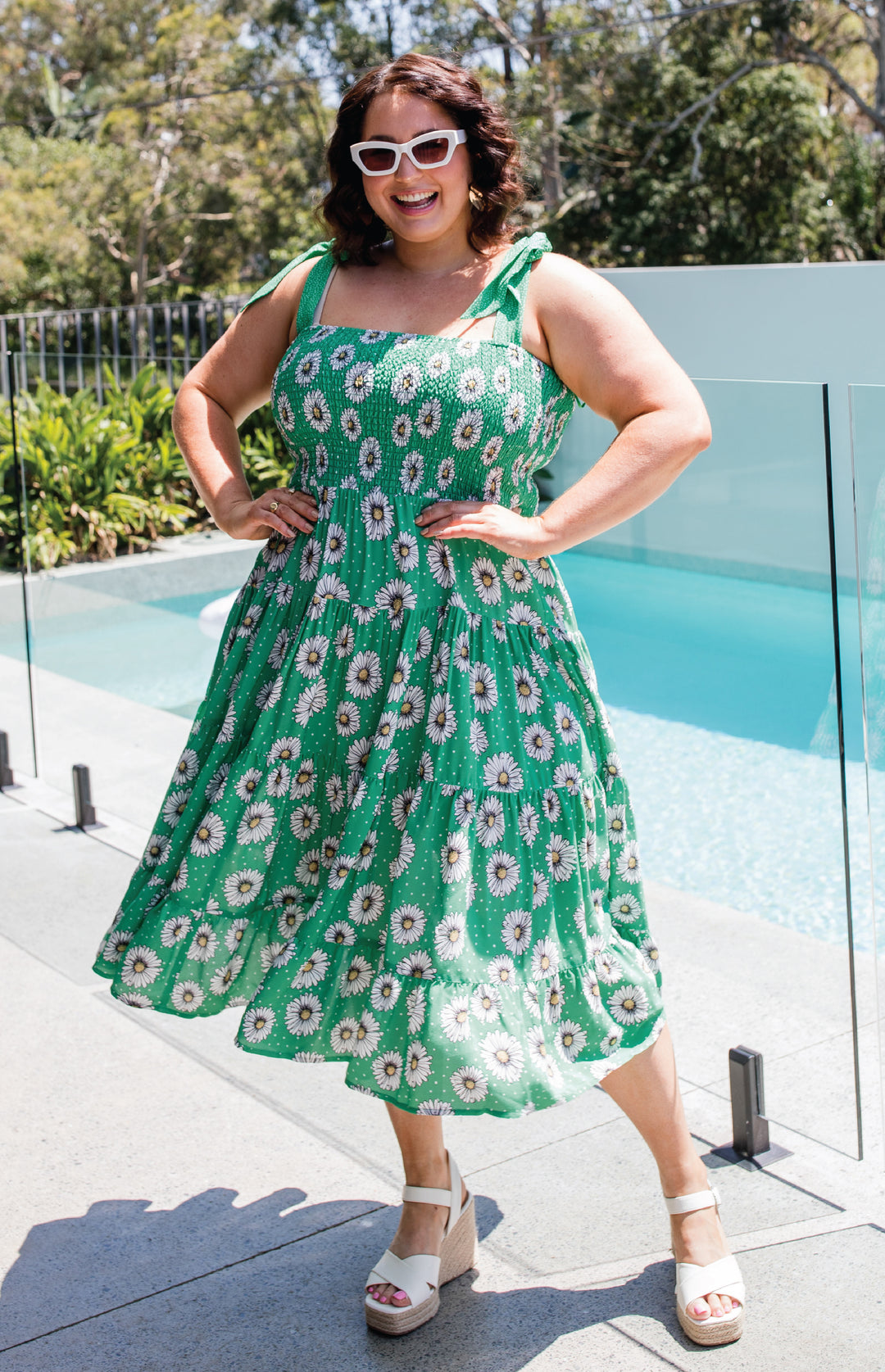 Florida Dress/Skirt in daisy days green